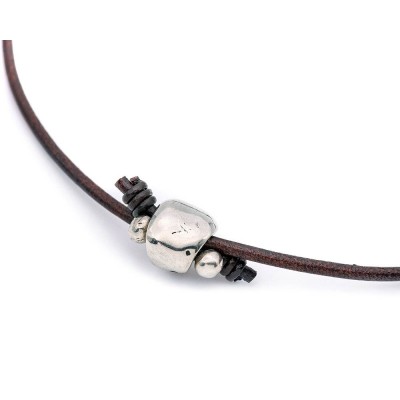 Collar - Enro-ke - Hombre - Mujer - Cuero - Plata 2