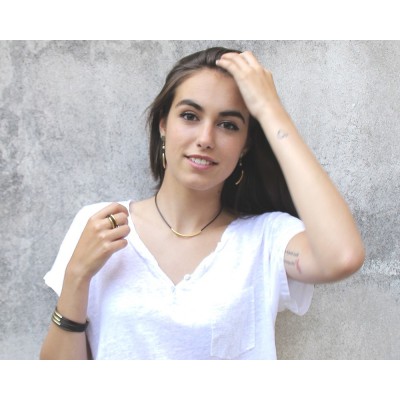 Pendientes de Piel y oro ÓRBITA 2