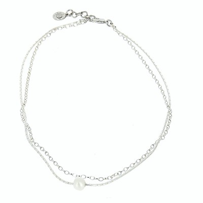 COLLIER LIFE PERLES ET ARGENT