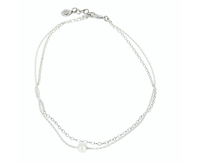 COLLIER LIFE PERLES ET ARGENT