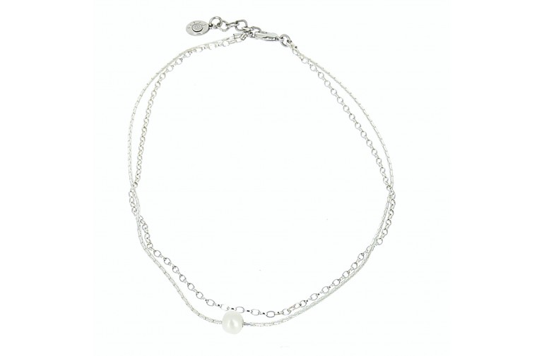 COLLIER LIFE PERLES ET ARGENT