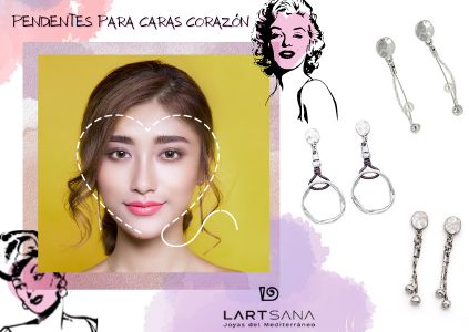 pendientes para caras con forma de corazón